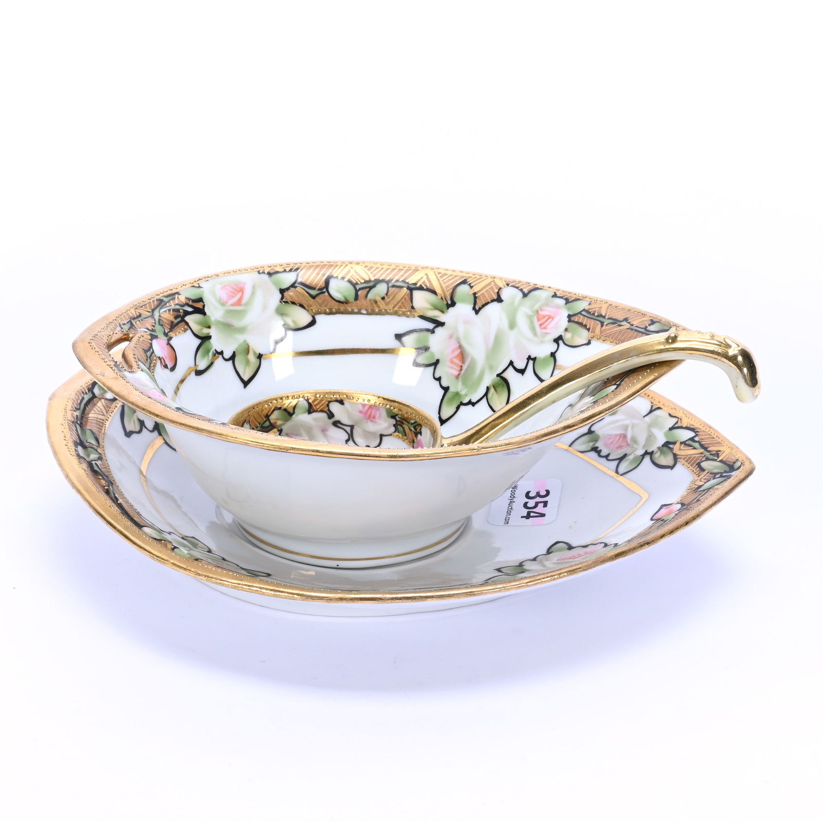 Mayonnaise Bowl, Underplate & Ladle Marked Nippon (1 of 3)