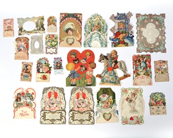 Over (20) Early Vintage Cards In Binder, Three-Dimensional Fold-Outs