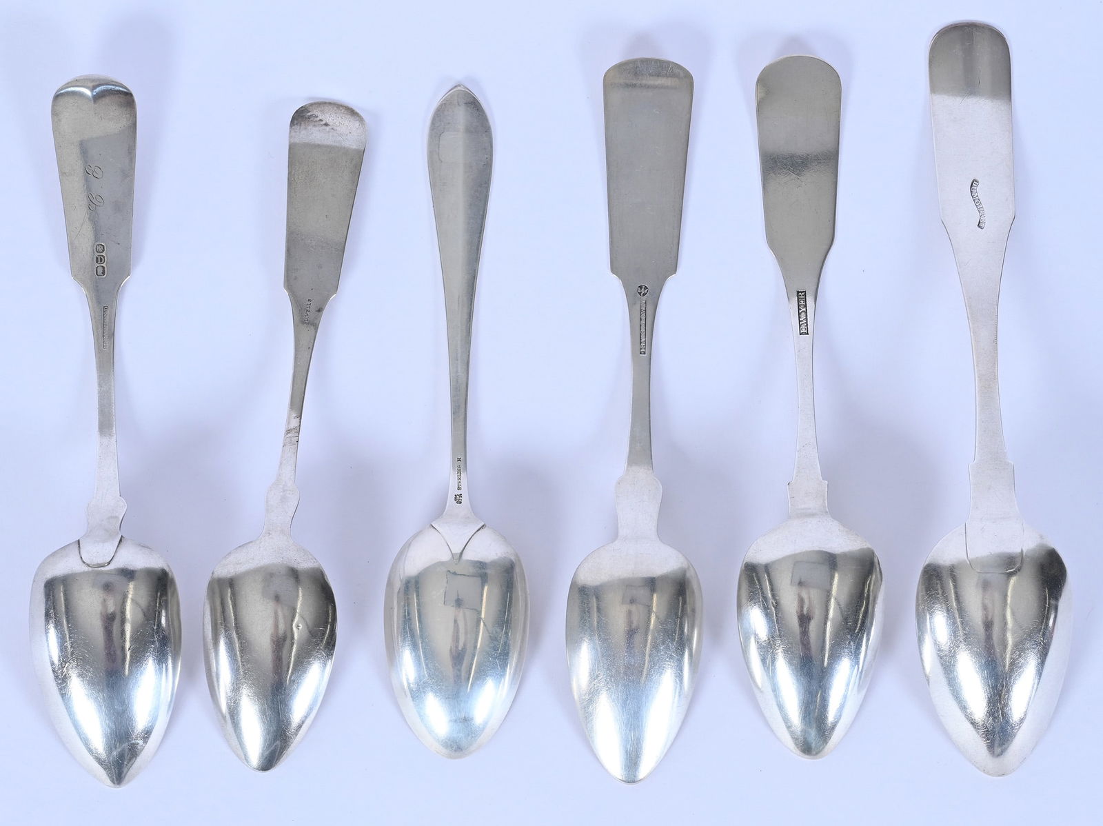 (6) Solid Coin Silver Serving Spoons - 2