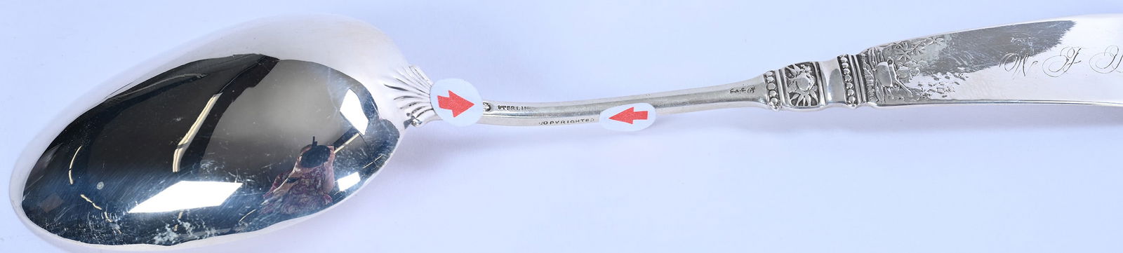 (3) Solid Sterling Silver Serving Spoons Marked Gorham Fontaine Bleu Pattern - 3