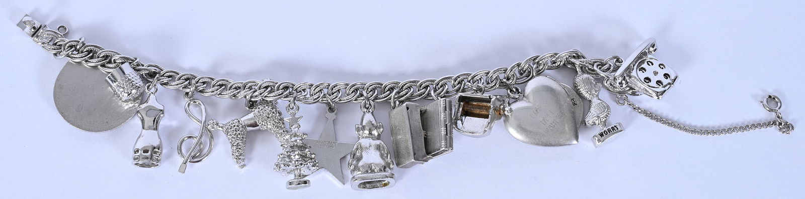 Solid Sterling Silver Charm Bracelet Marked B. A. Ballou - 2