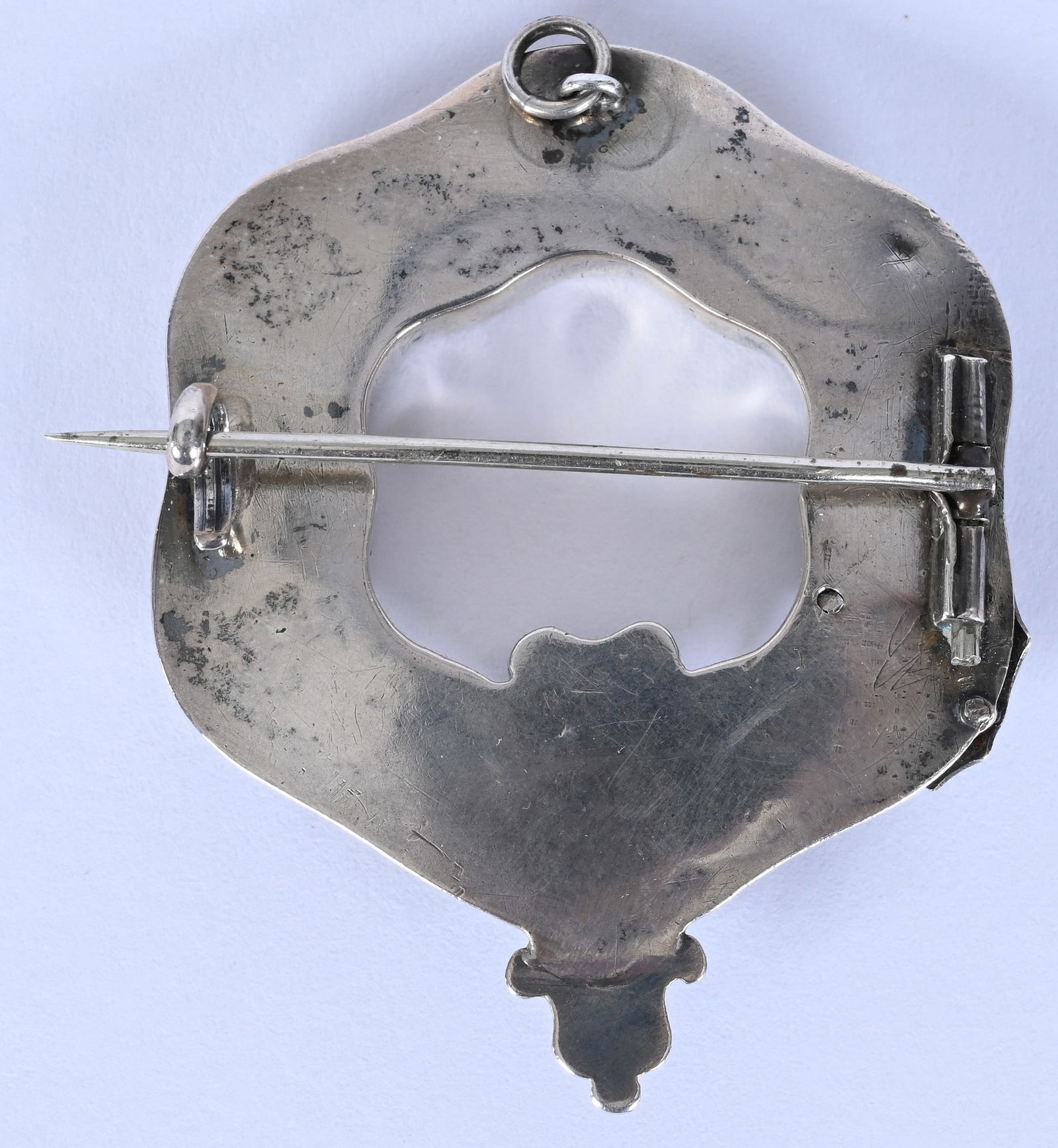 Scottish Solid Silver & Agate Broach/Pendant - 2