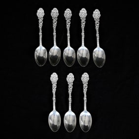 (8) Solid Sterling Silver Teaspoons Marked Gorham Versailles Pattern
