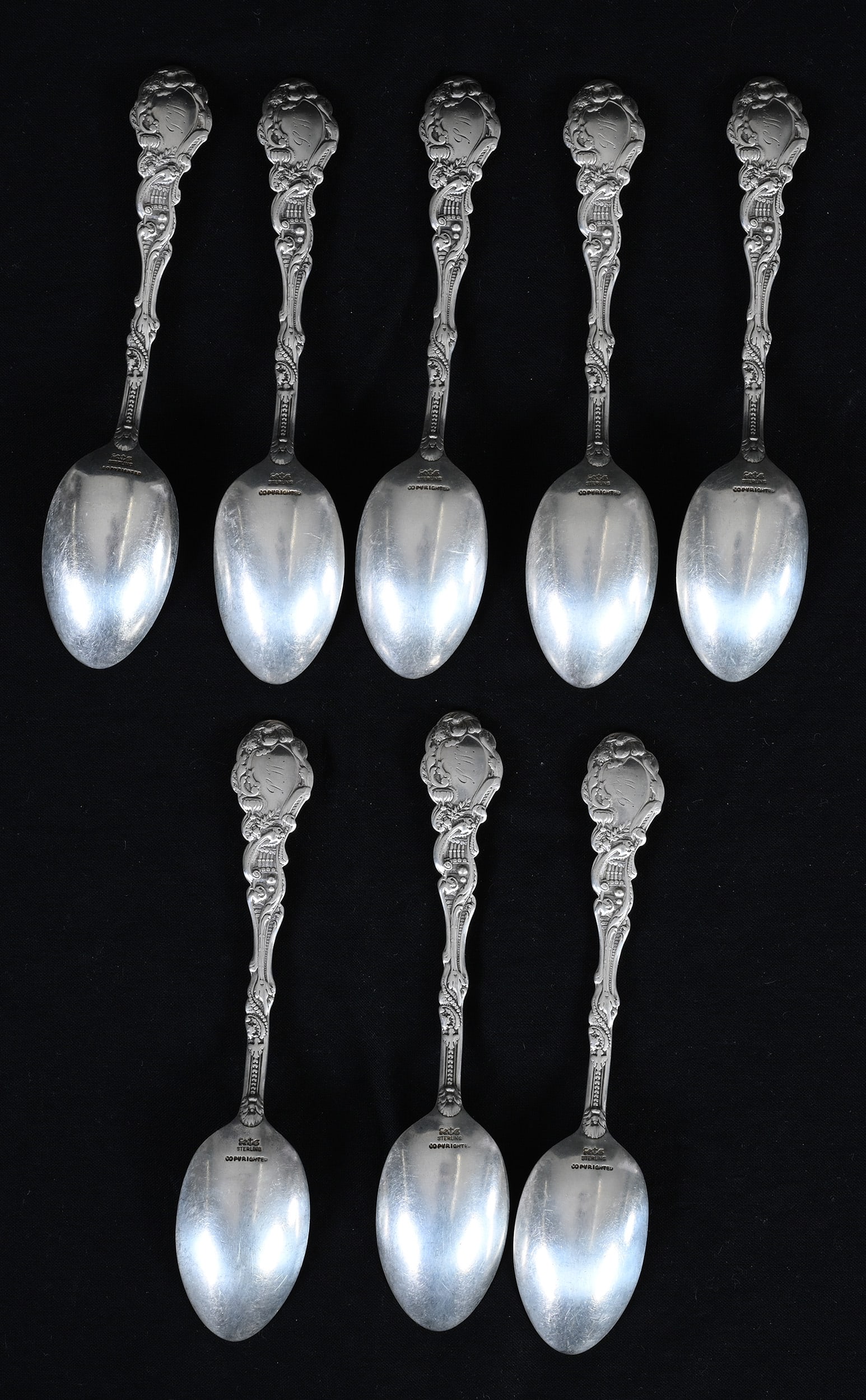 (8) Solid Sterling Silver Teaspoons Marked Gorham Versailles Pattern - 3