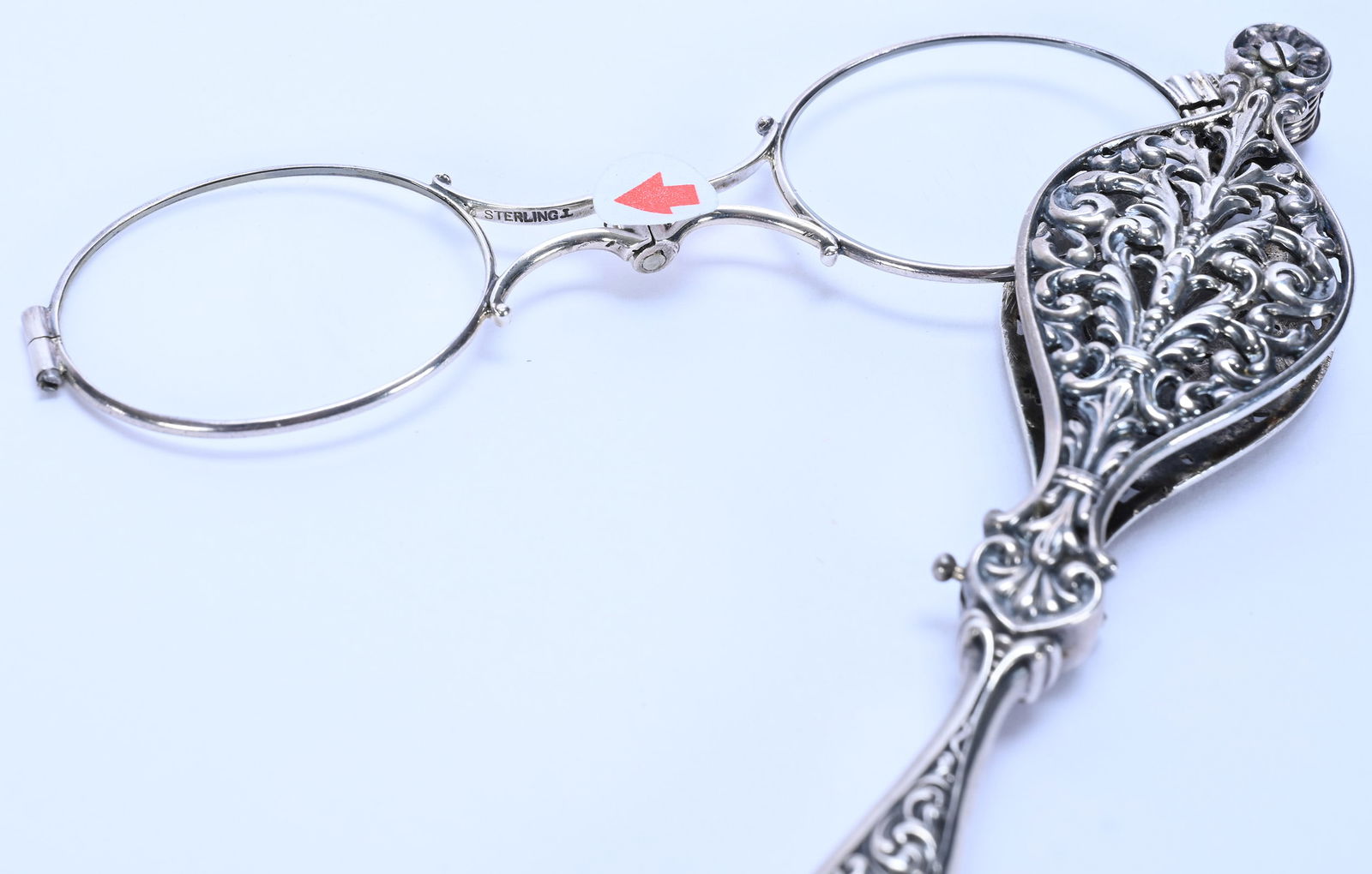 Solid Sterling Silver Folding Eyeglasses With Chain - 3