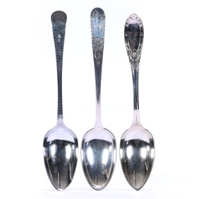 (3) Solid Silver Serving Spoons