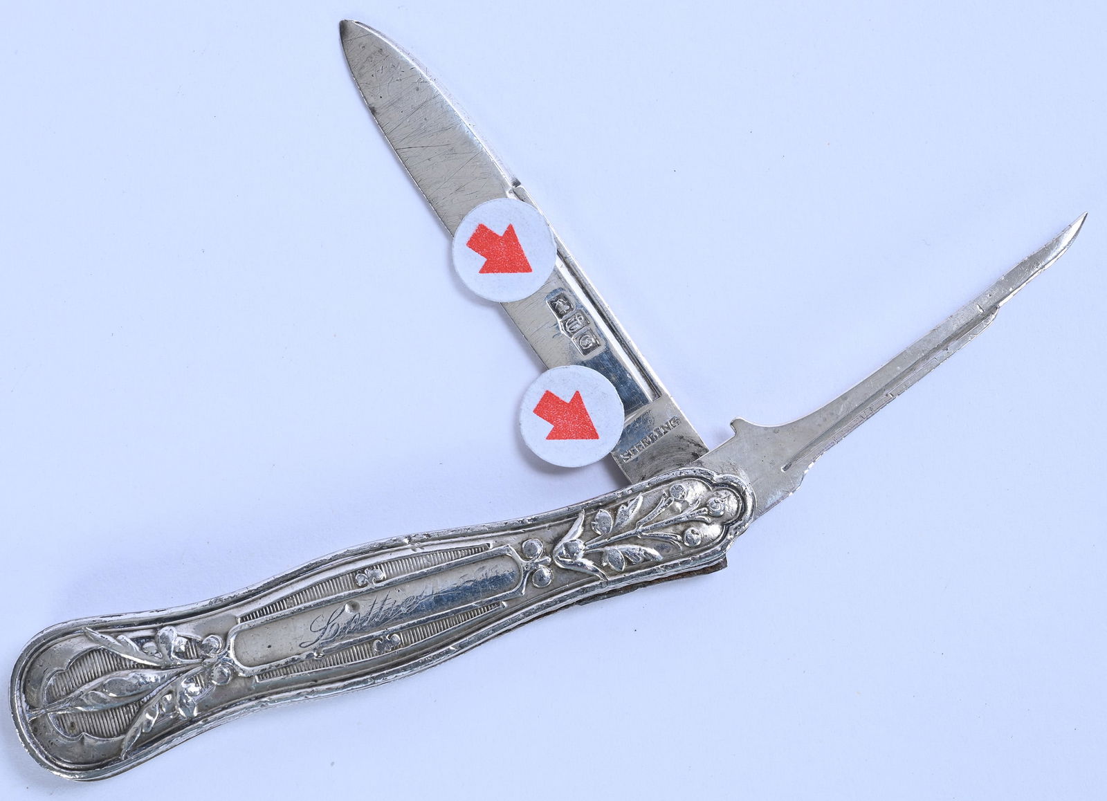 (2) Solid Silver Pocket Knives - 3