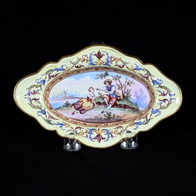 Pin Tray, Unmarked French Enamel
