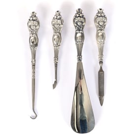(4) Solid Sterling Silver Handled Vanity Items Including