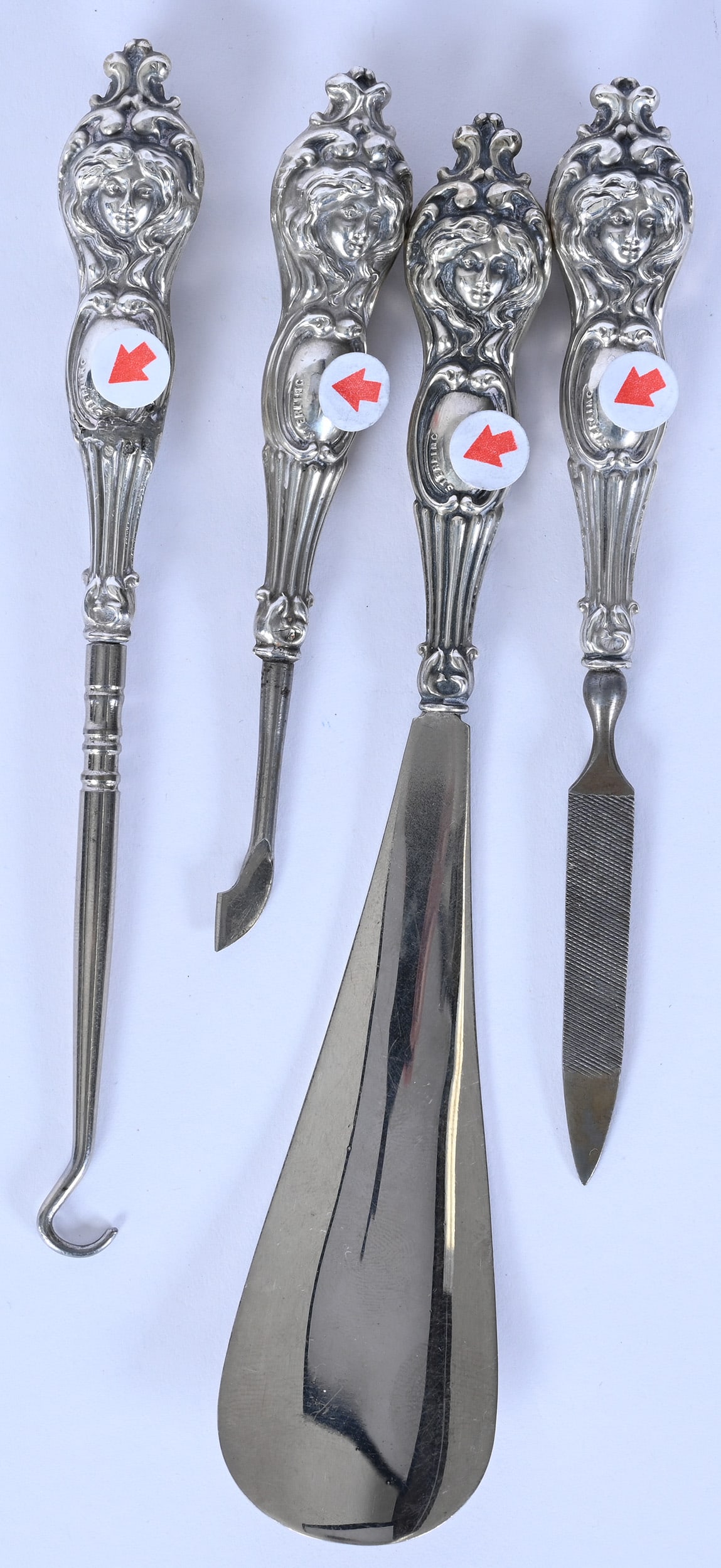 (4) Solid Sterling Silver Handled Vanity Items Including - 2