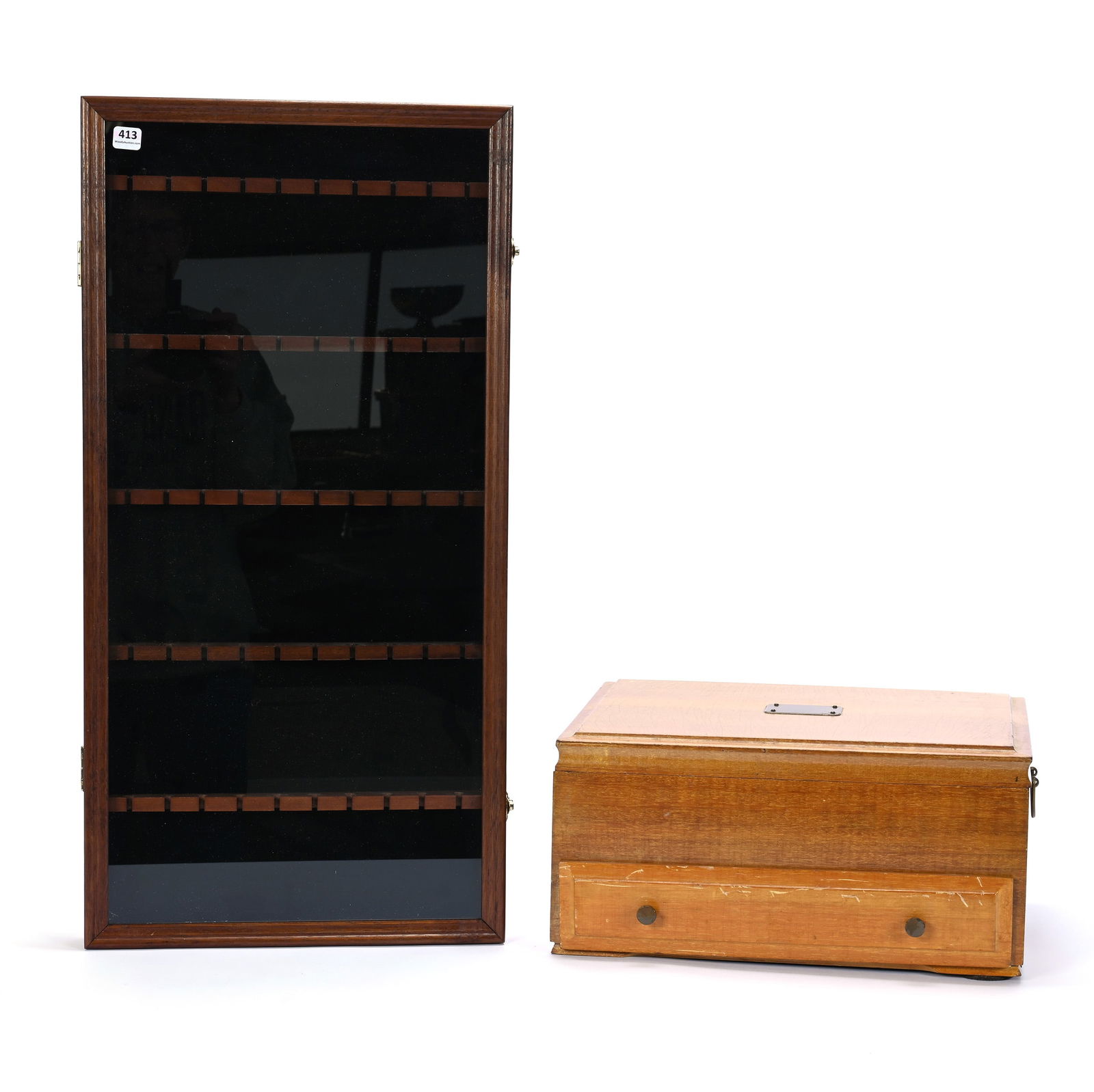 (2) Wooden Storage & Display Cases (1 of 3)