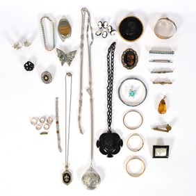 Case With Vintage Jewelry Items