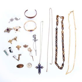 Case With Assortment Of Vintage Jewelry Items