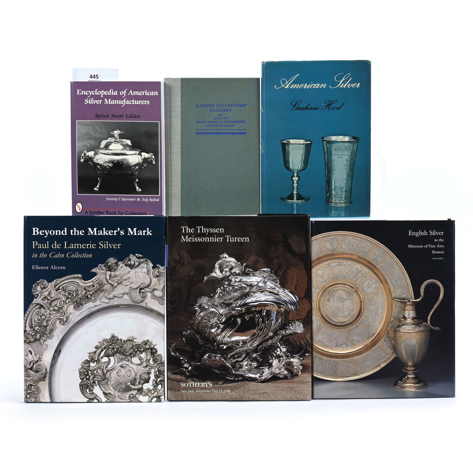 (6) Books About Silver: (6) Books About Silver, 5 x 9.5 x 12 Inches, (1) Encyclopedia Of American Silver Manufacturers By Dorothy T. Rainwater & Judy Redfield, Revised Fourth Edition, 1998, (1) A Silver Collectors' Glossary