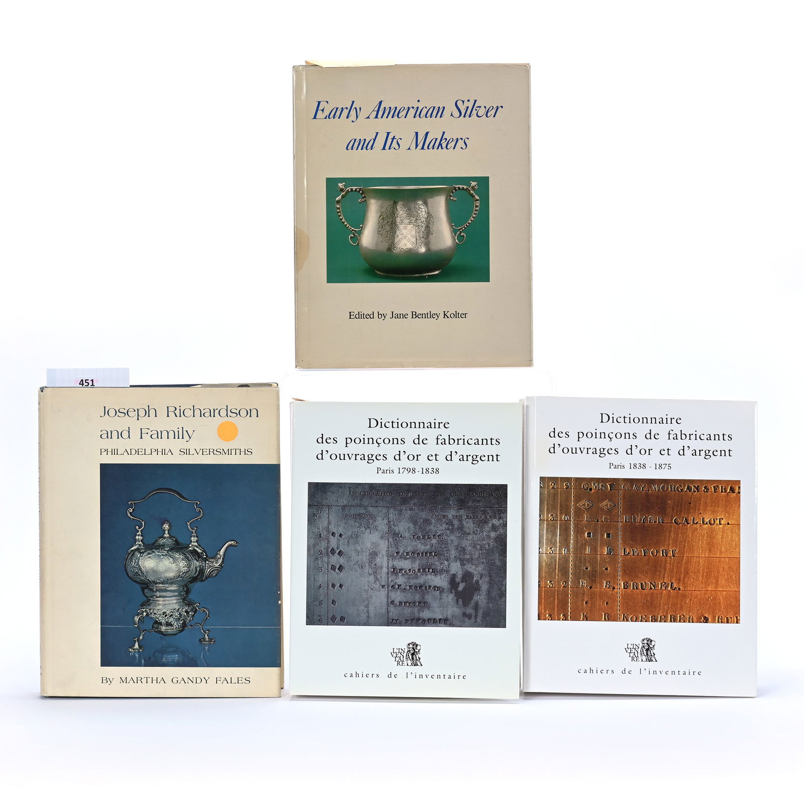 (4) Books About Gold And Silversmiths: (4) Books About Gold And Silversmiths, 4.75 x 9 x 11.25 Inches, (1) Dictionary Of Hallmarks Of Gold And Silversmiths: Paris 1798-1838 By Catherine Arminjon, James Beaupuis, And Michele Bilimoff, Volum