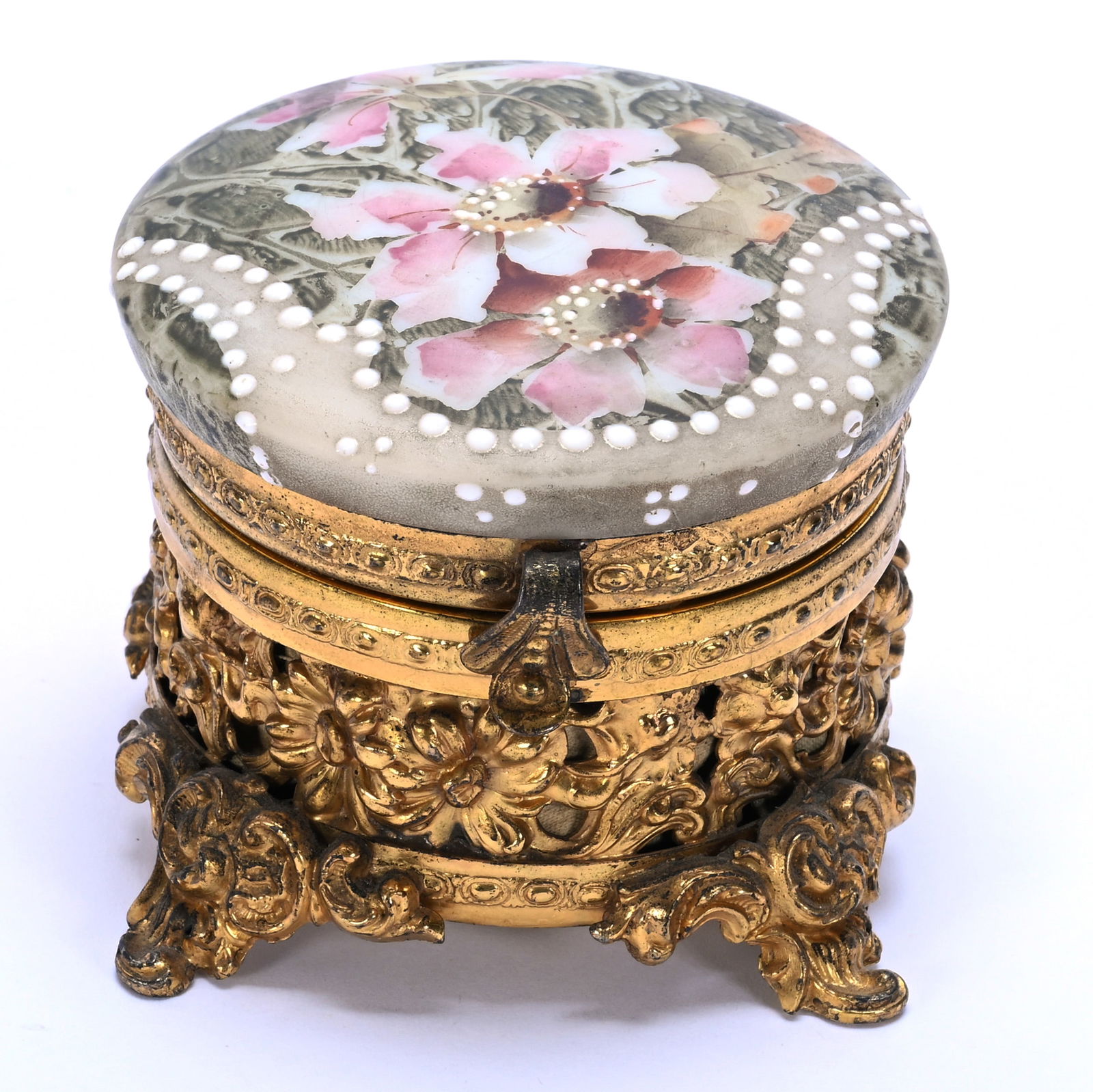 Jewel Box, Unmarked Kelva, Green Mottle Ground (1 of 4)