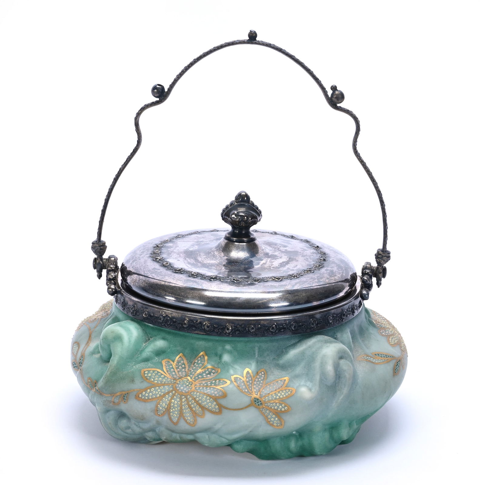 Biscuit Jar, Unmarked Mt. Washington Art Glass (1 of 3)