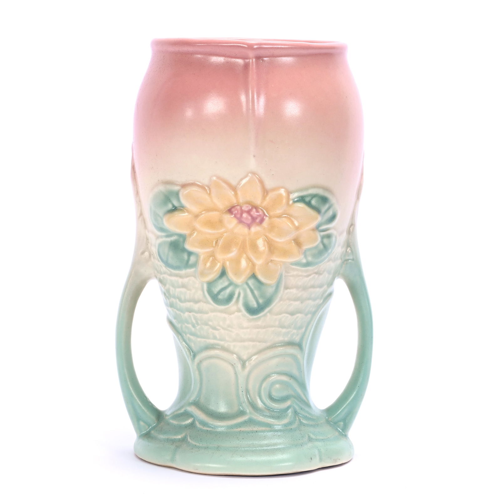 Vase, Two Handles, Marked Hull Art Pottery L-9-8 1/2 (1 of 3)