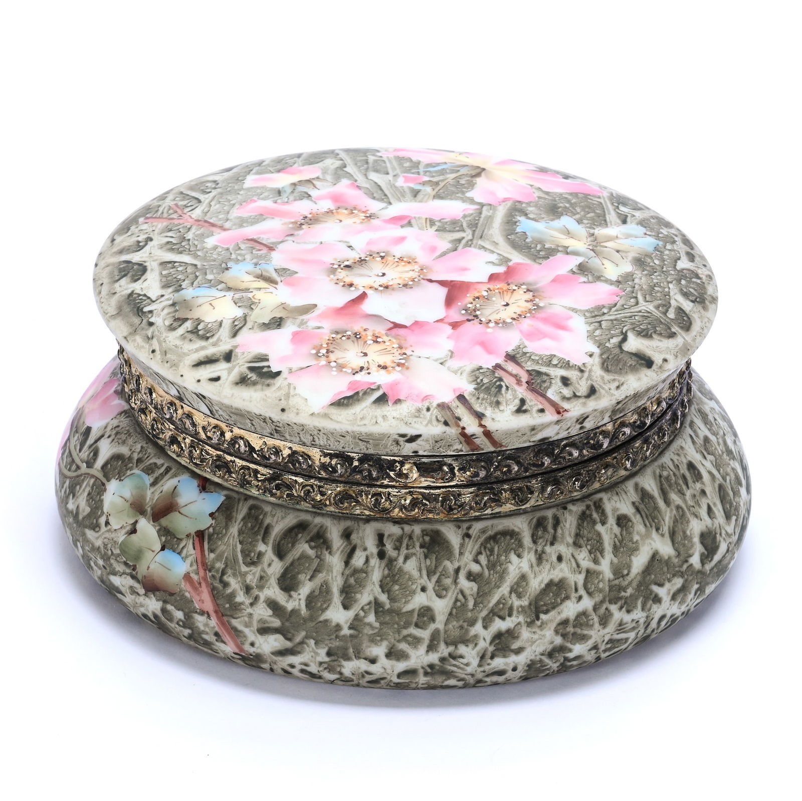 Dresser Box Marked Kelva, Green Mottled Ground (1 of 5)