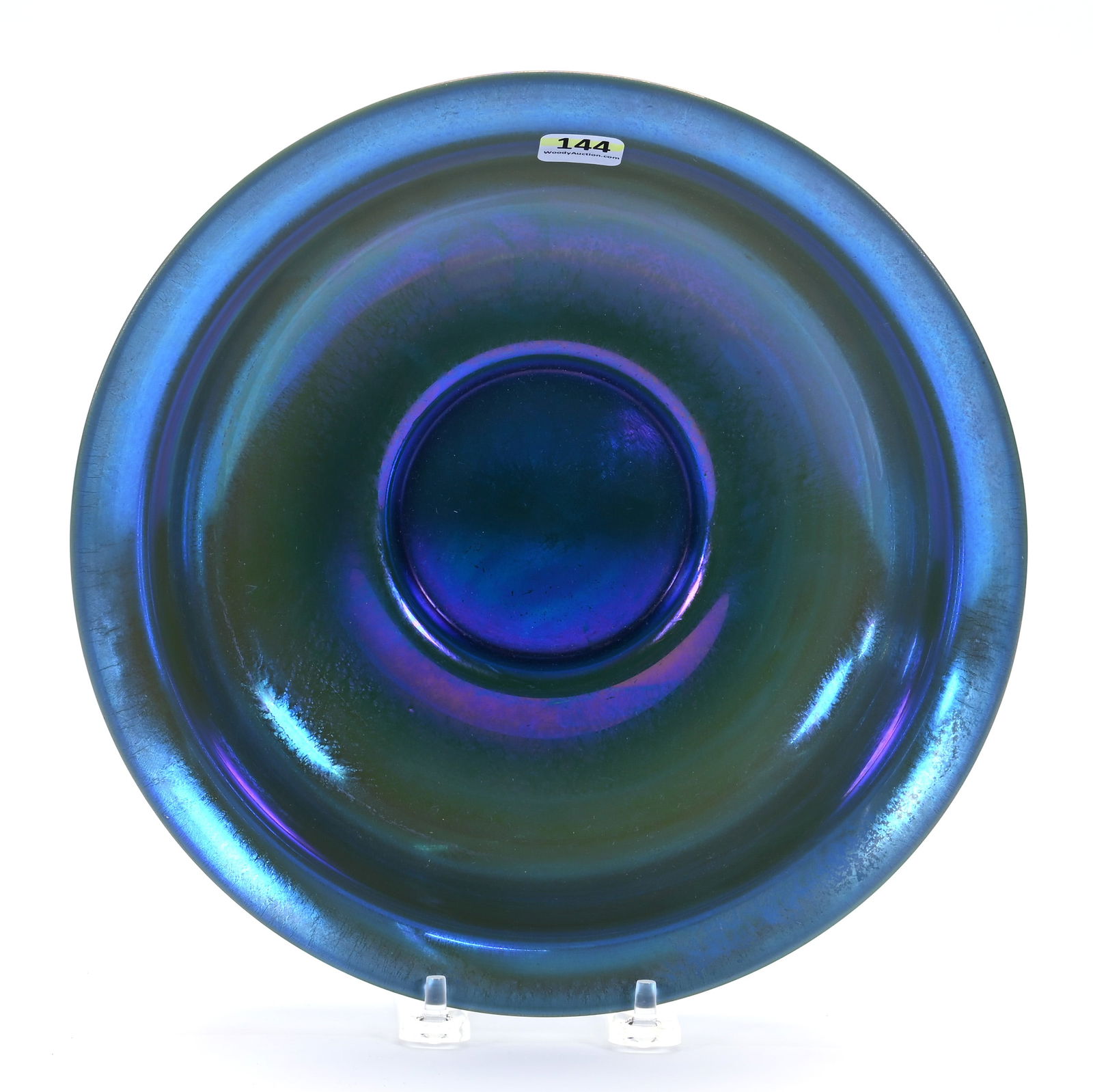 Bowl, Unmarked Steuben Blue Calcite Art Glass (1 of 2)