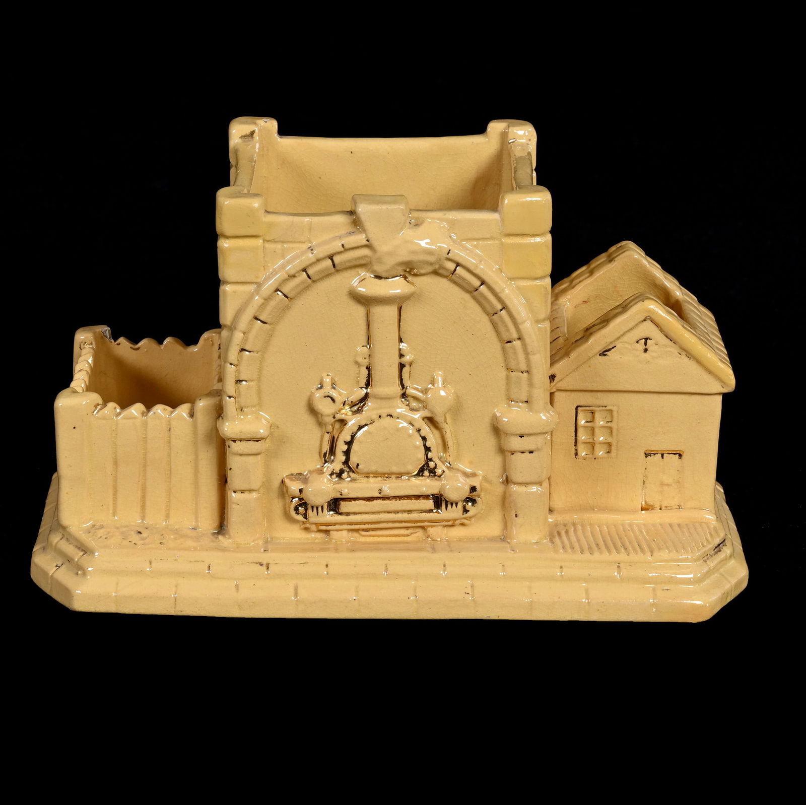 Smoke Set, Unmarked Austrian Majolica Art Pottery (1 of 4)