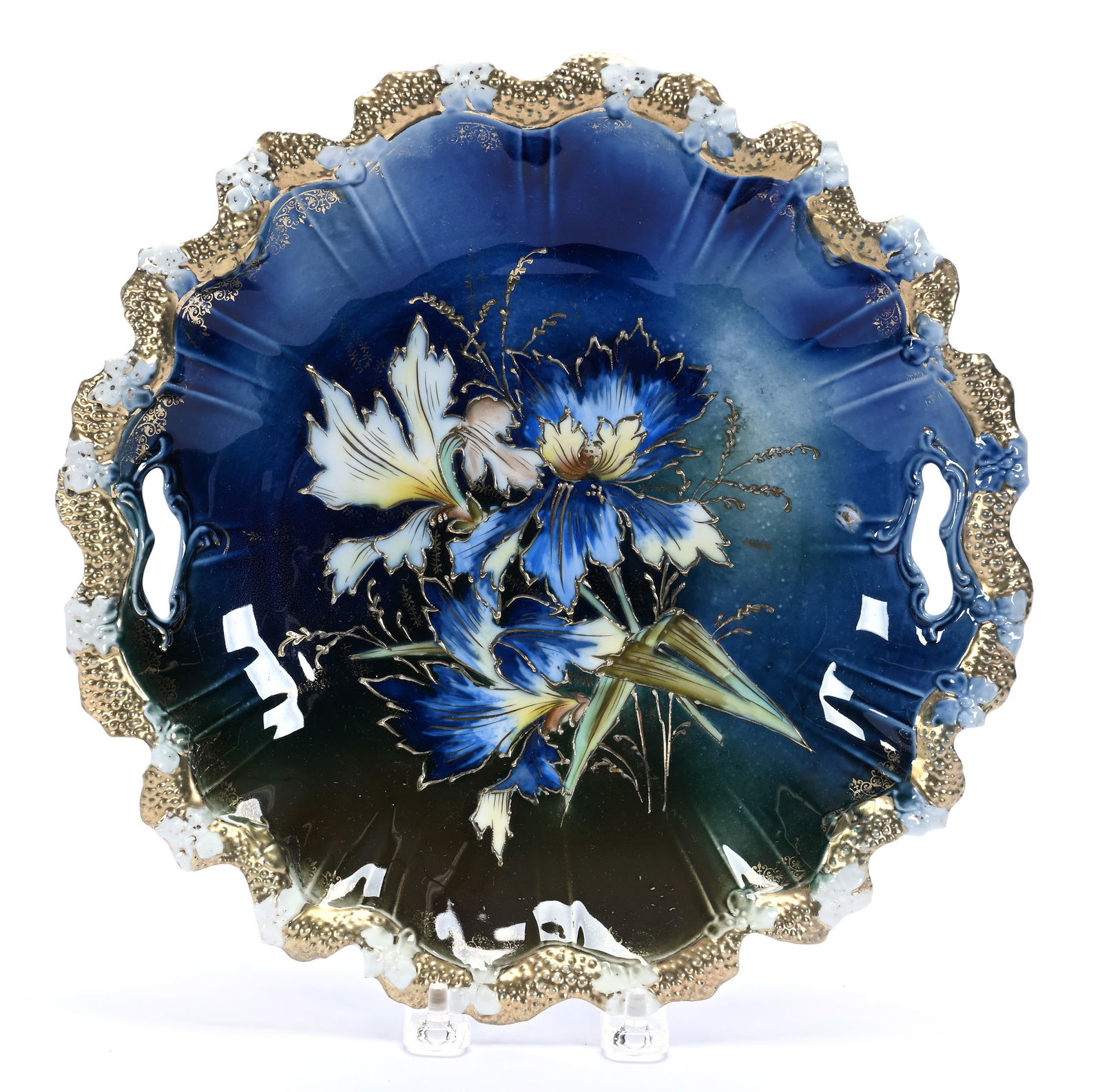 Two Handled Cake Plate, Marked R.S. Prussia, Stipple Mold (1 of 2)