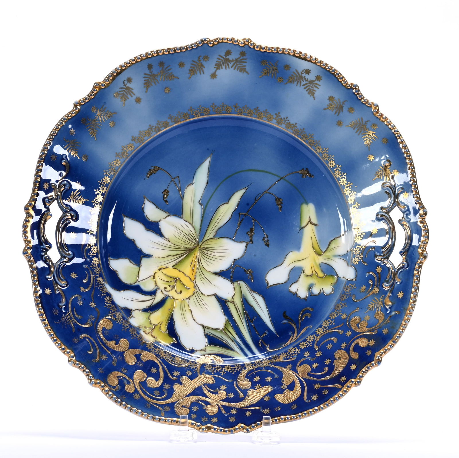 Two Handled Cake Plate, Marked Royal Vienna Germany (1 of 2)