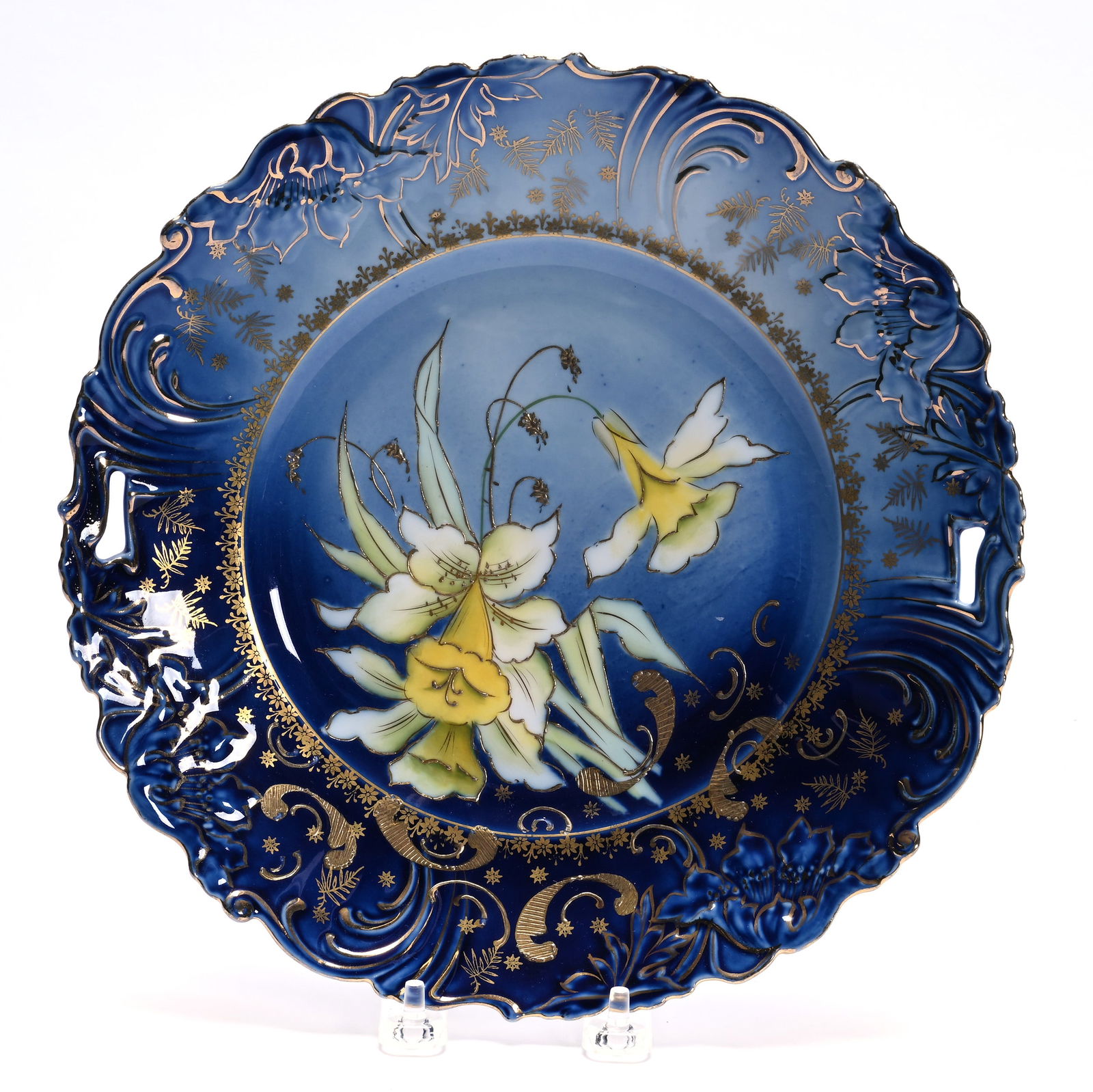 Two Handled Cake Plate, Marked Saxe Altenburg (1 of 2)