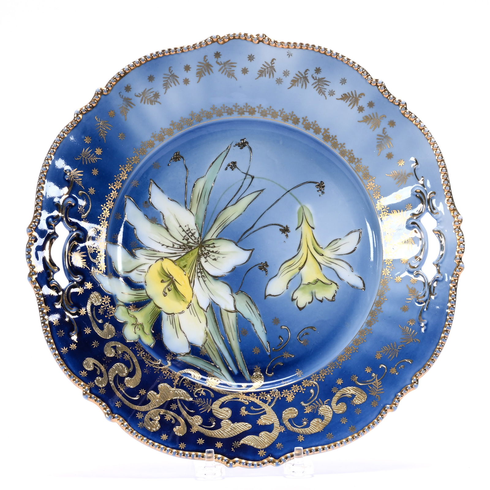 Two Handled Cake Plate, Unmarked R.S. Prussia (1 of 2)