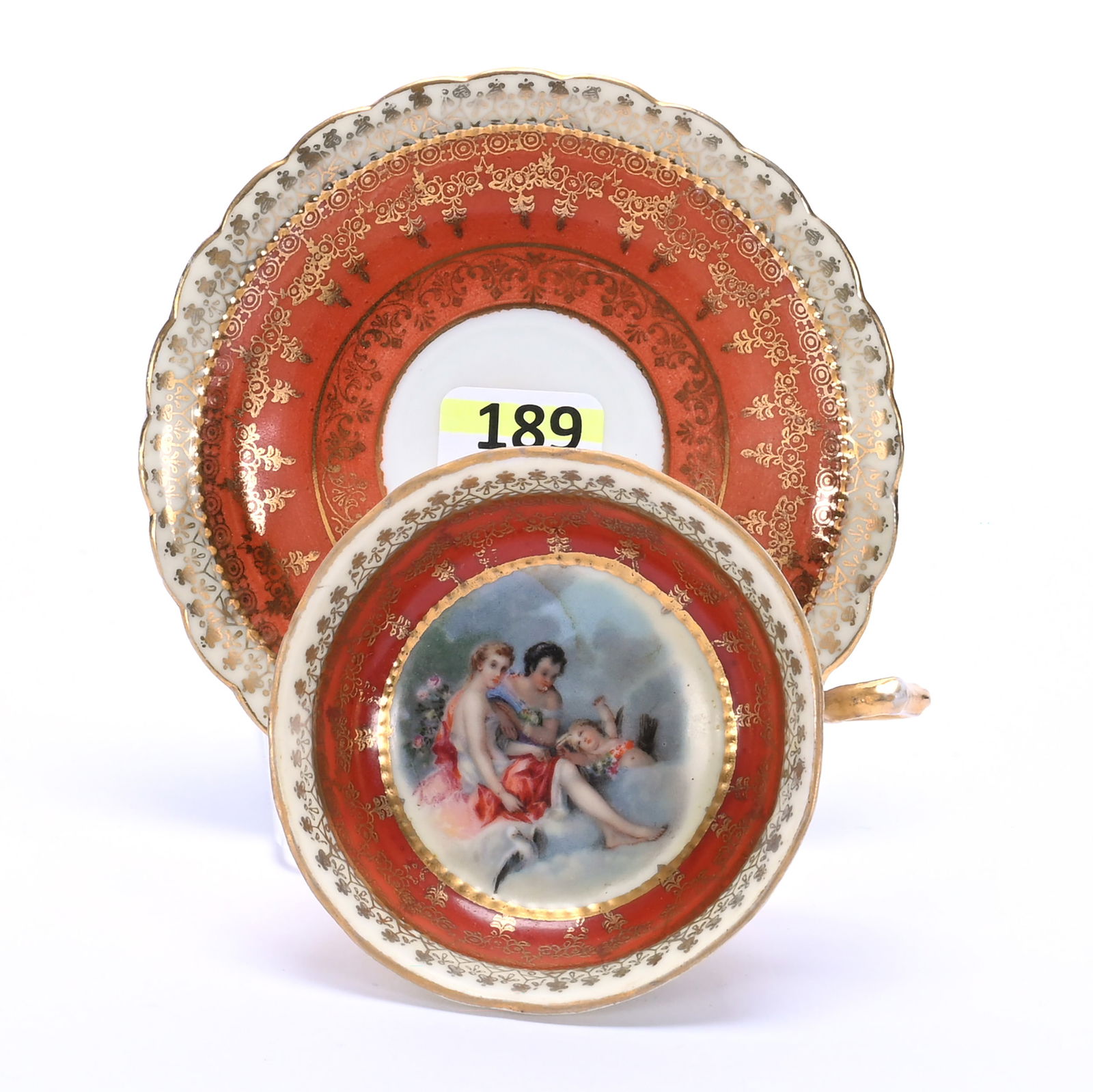 Cup And Saucer, Unmarked Prov Saxe (1 of 4)