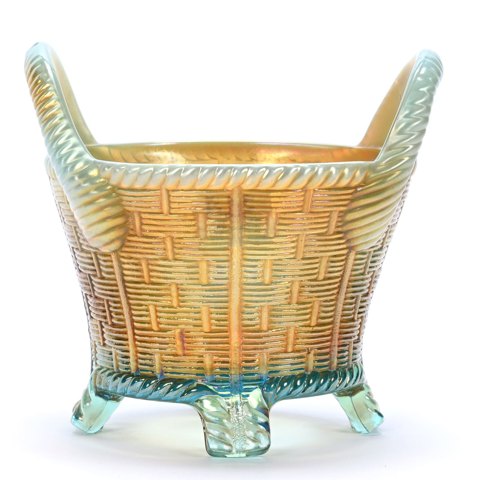 Bushel Basket, Carnival Glass By Northwood (1 of 2)