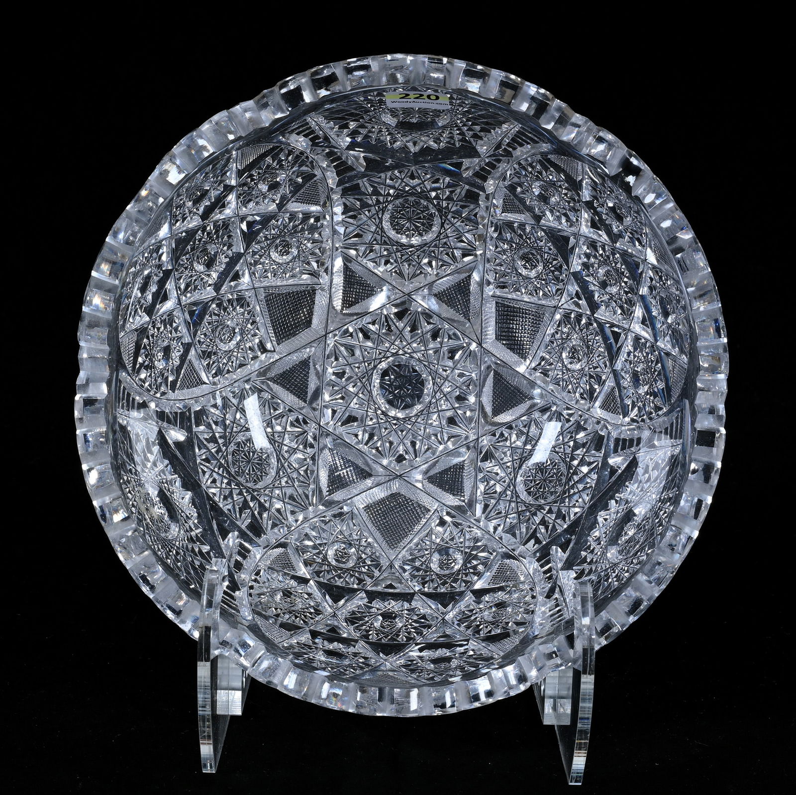 Bowl, American Brilliant Cut Glass, Hobstar And Cluster Motif (1 of 4)