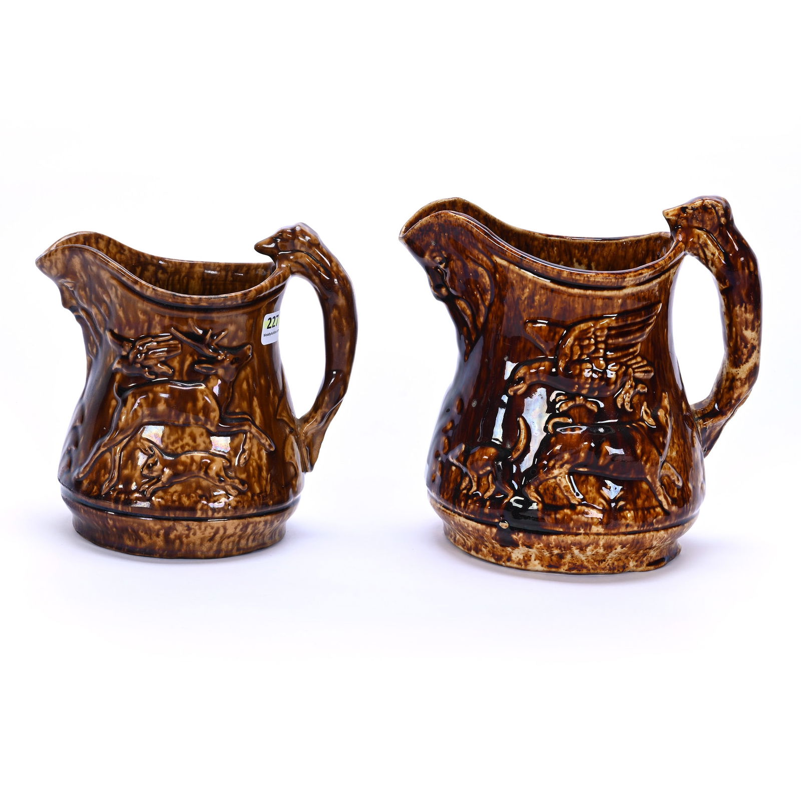 (2) Pitchers, Bennington Pottery, Rockingham Glaze (1 of 4)