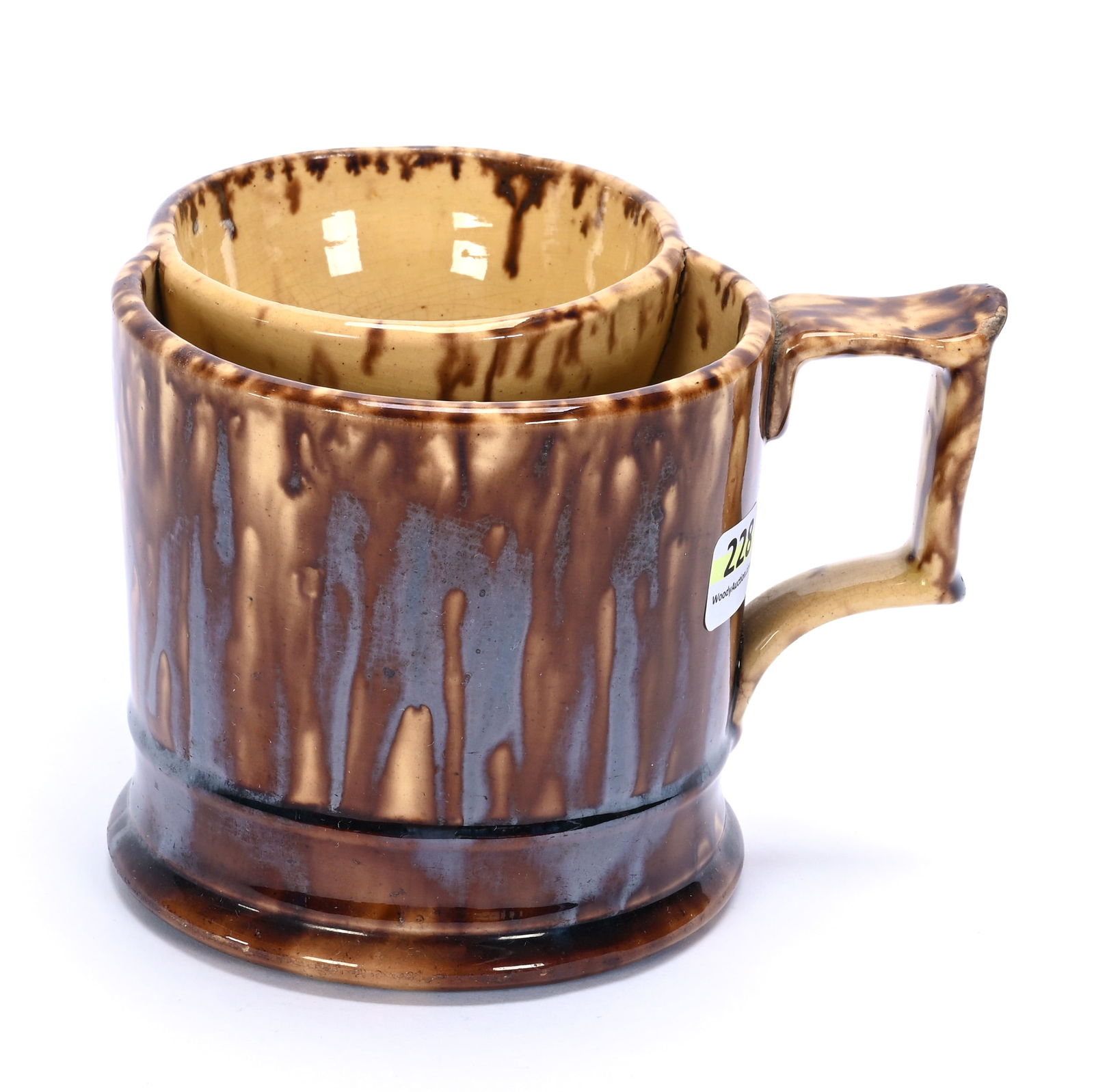 Shaving Mug, Bennington Pottery, Rockingham Glaze (1 of 4)