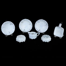 (7) Royal Bayreuth Blue Mark, Pearl And Oyster Items