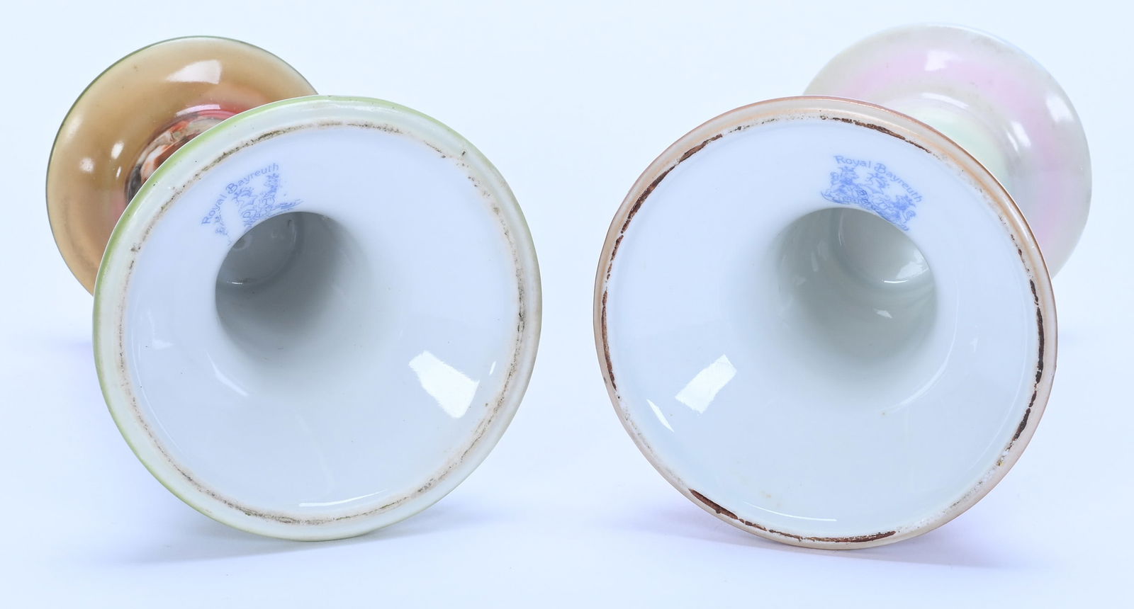 (2) Candlestick Holders, Royal Bayreuth Blue Mark - 3