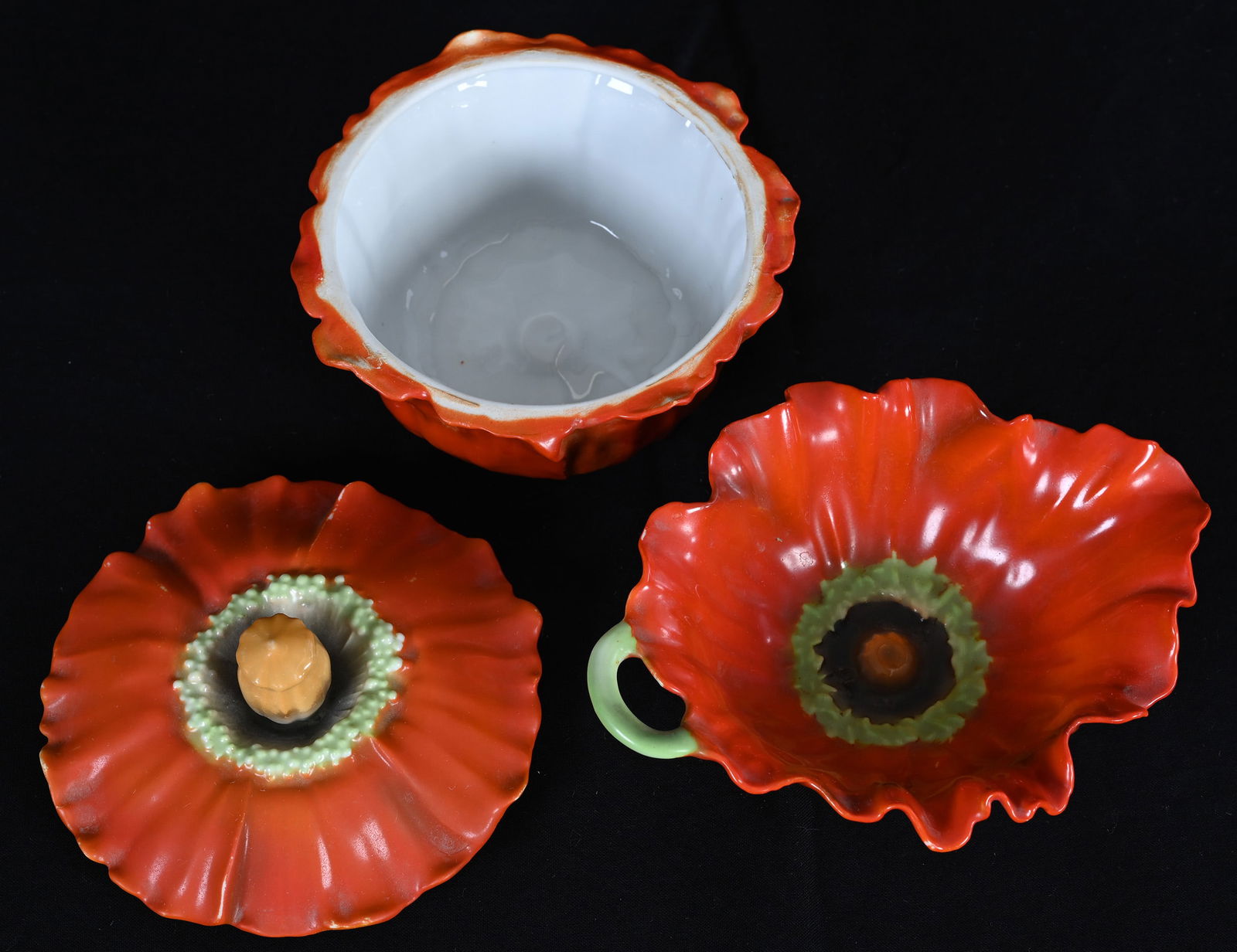 (2) Royal Bayreuth Red Poppy Items - 2