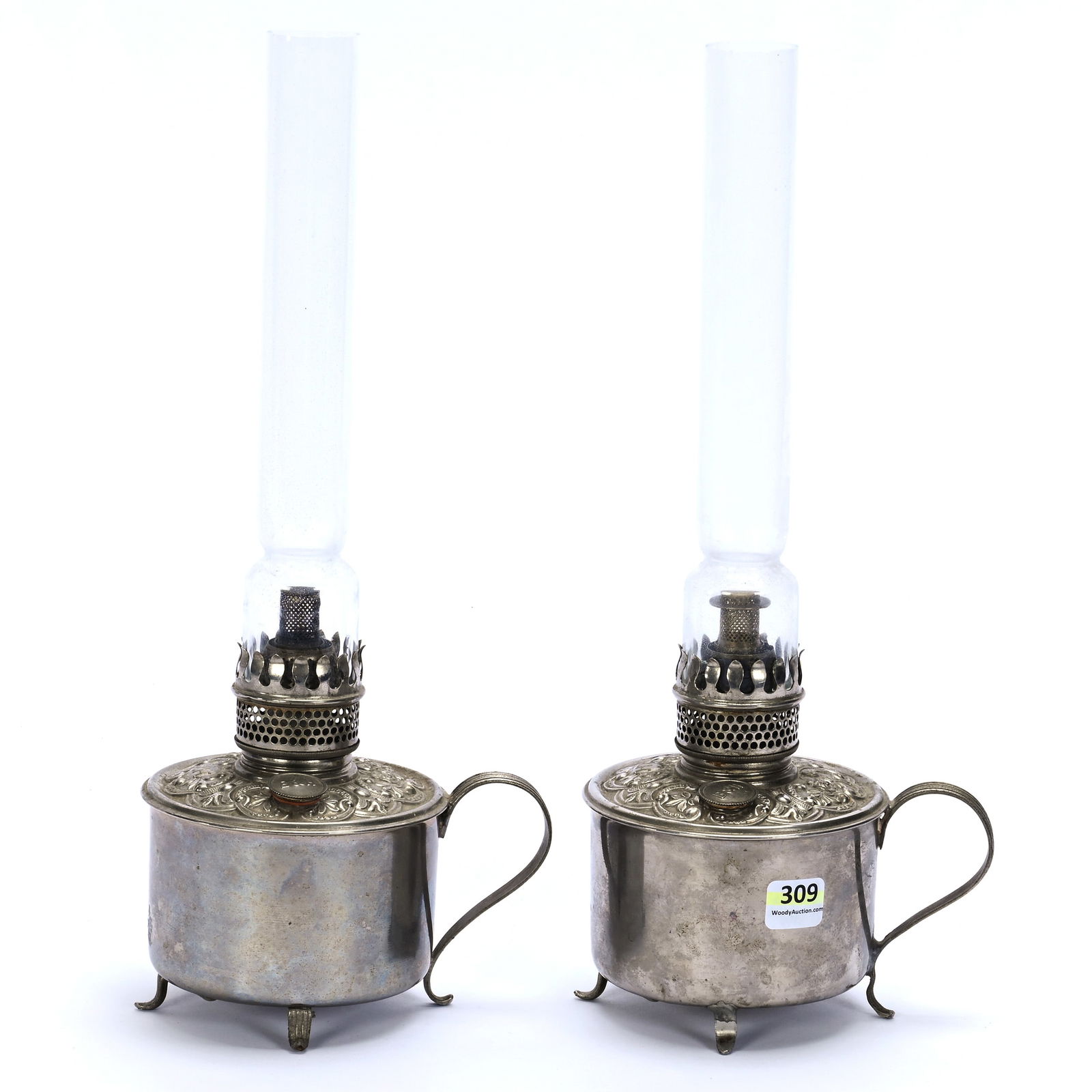 Pair Of Kerosene Finger Lamps, Marked Bradley And Hubbard (1 of 3)