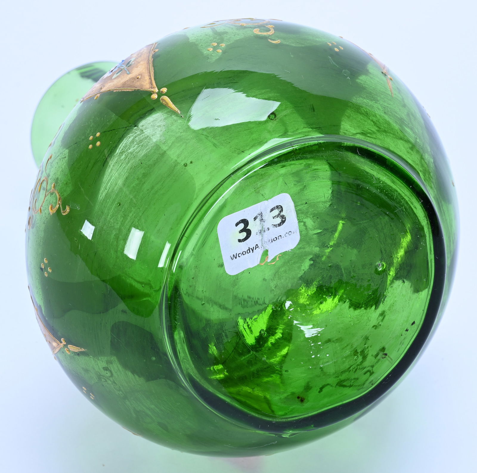 Vase, Green Art Glass - 2