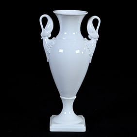 Pedestal Two Handled Vase, Marked Alboth & Kaiser