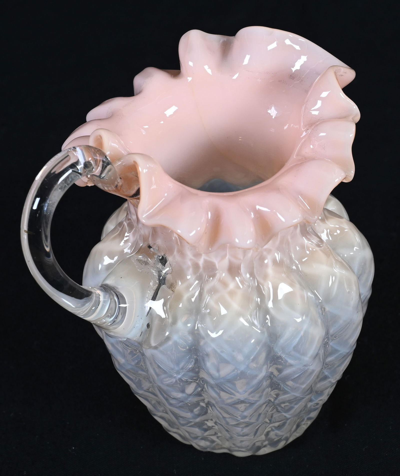 Small Art Glass Pitcher - 2