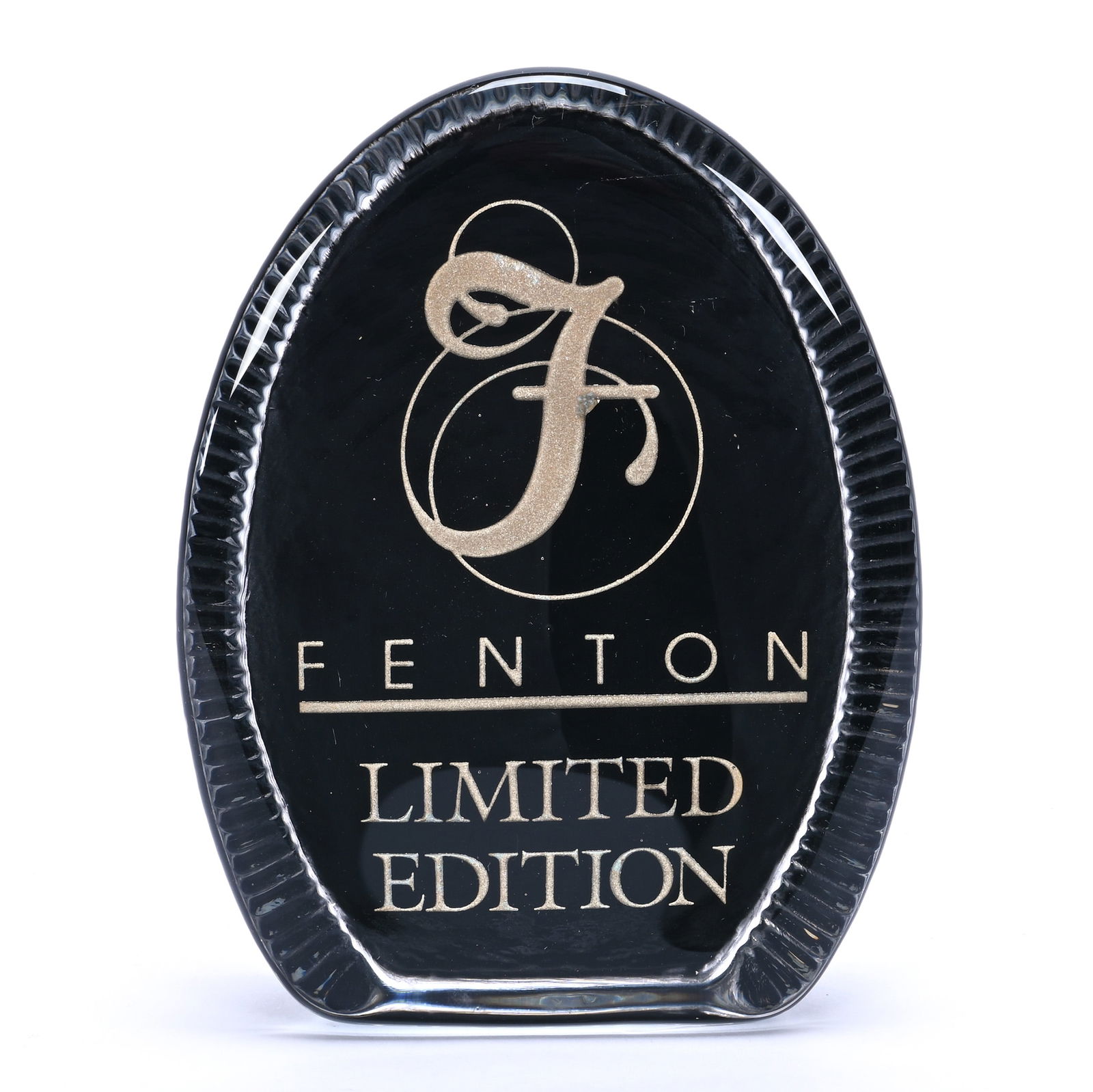 Countertop Display Plaque: Countertop Display Plaque, 5.5 x 4.25 x 1.25 Inches, Fenton Limited Edition Advertising, 1.6 Pounds, Hazel Elaine Carlson Estate.