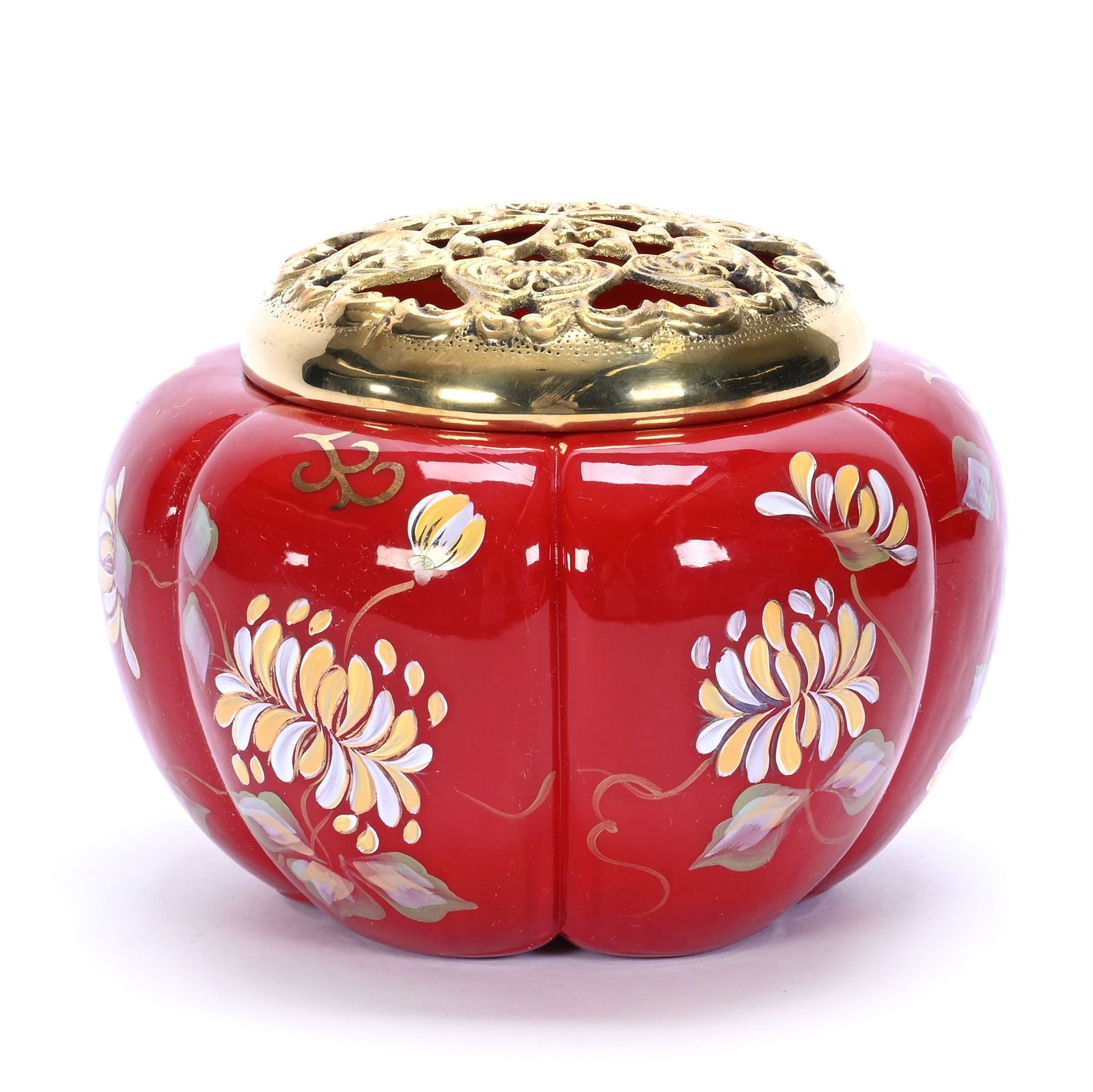 Covered Box, Fenton Red Slag Contemporary Art Glass (1 of 5)