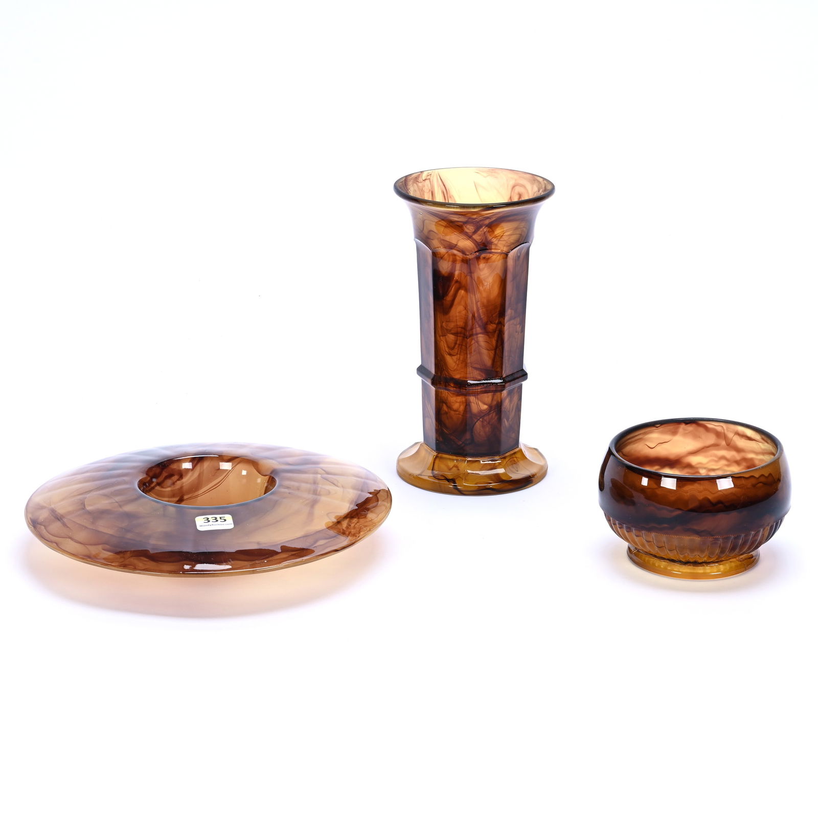 Three Pieces Of George Davidson Cloud Glass (1 of 2)