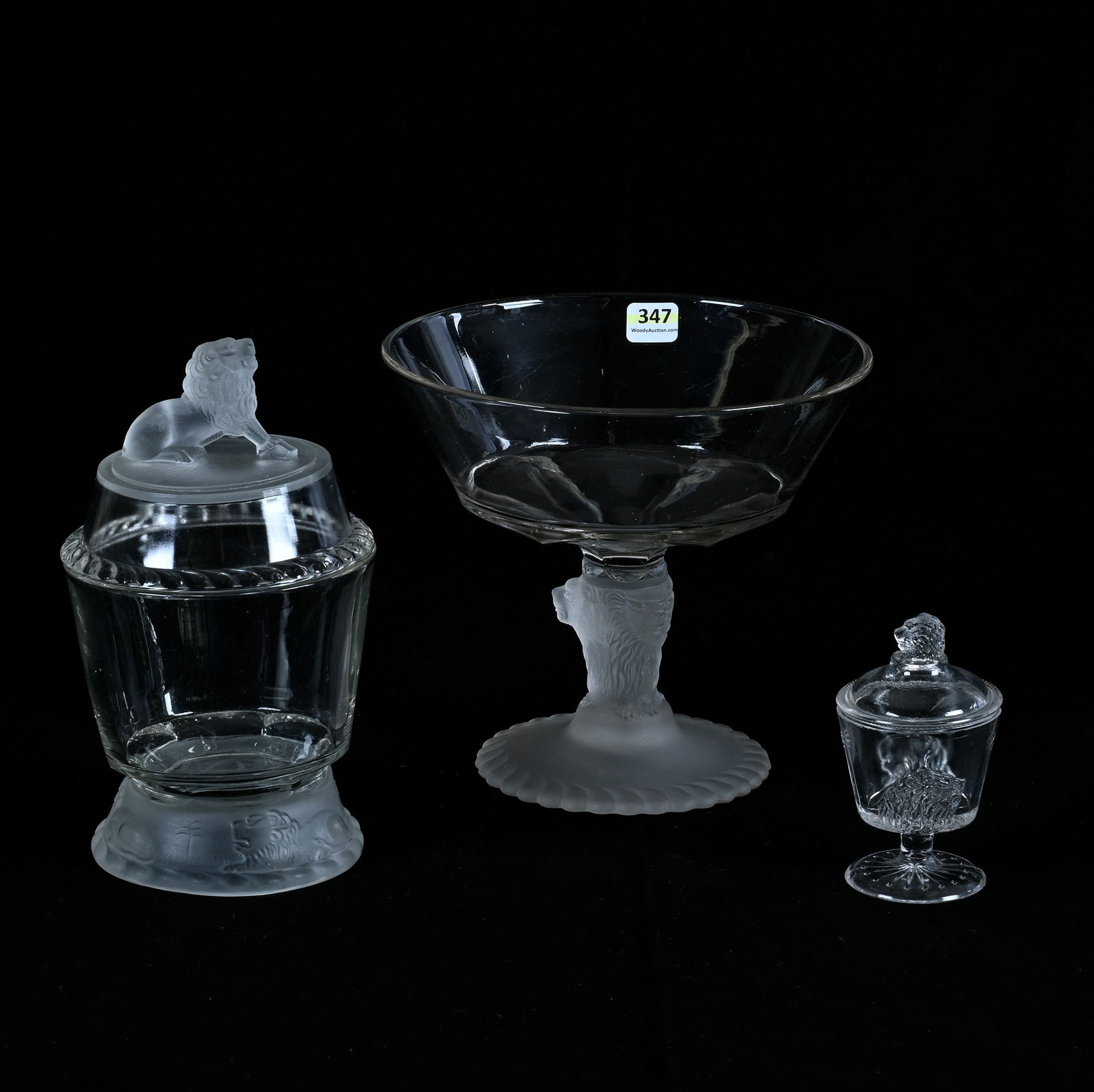 Three Pattern Glass Items, Lions Head Design (1 of 3)