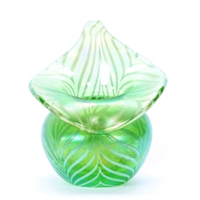 Small Jack And Pulpit Vase, Terry Crider, Contemporary Art Glass, Dated 1979