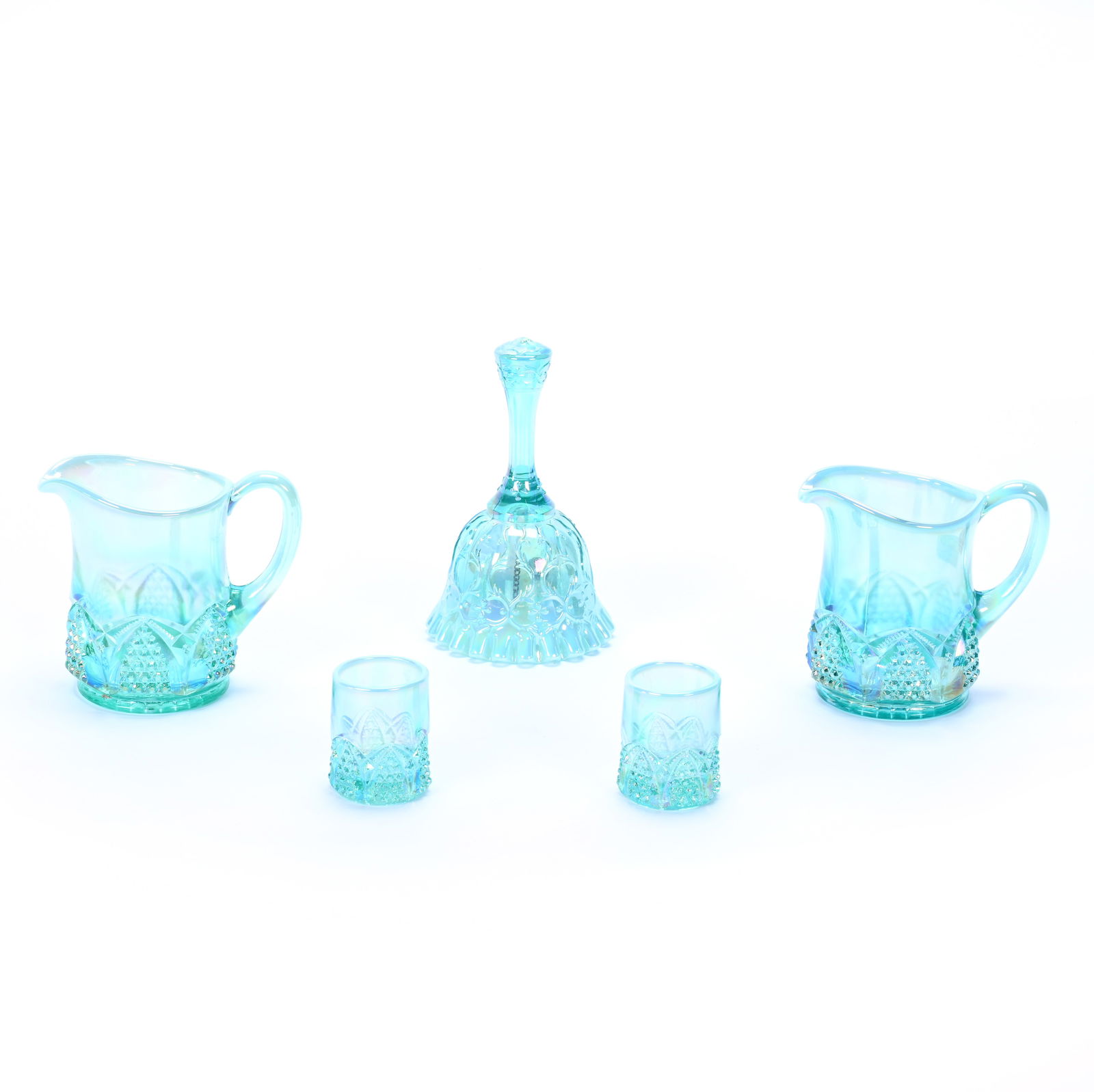 (5) Contemporary Fenton Art Glass Items, Sea Mist Opalescent (1 of 2)