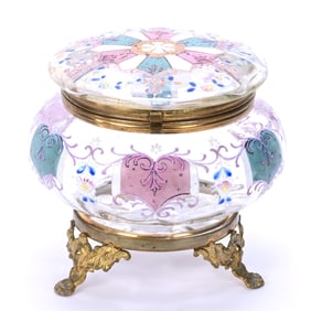 Jewel Box, Clear Art Glass, Bohemian Style