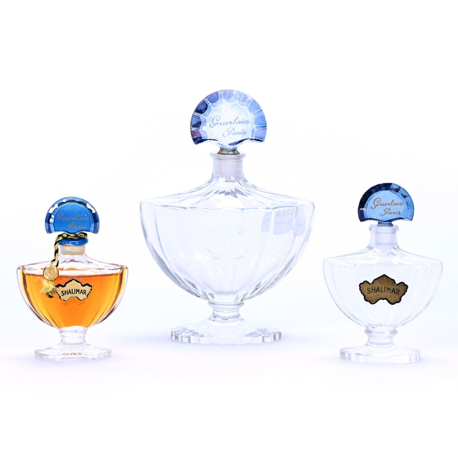 (3) Pedestal Perfume Bottles, Signed Baccarat, Made For Guerlaine (1 of 4)