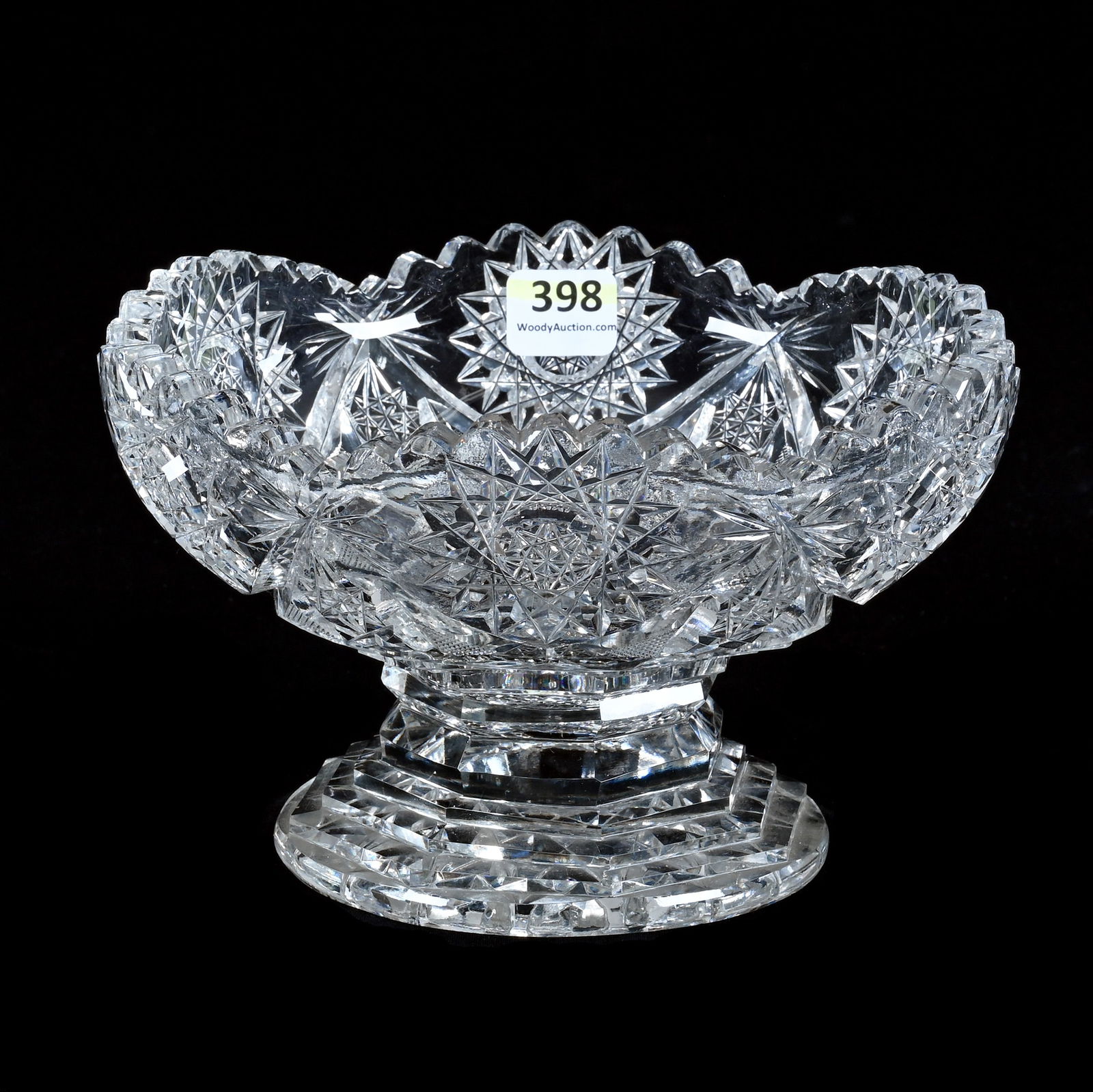 Pedestal Bowl, American Brilliant Cut Glass, Hobstar, Crosscutting, And Fan Motif (1 of 4)